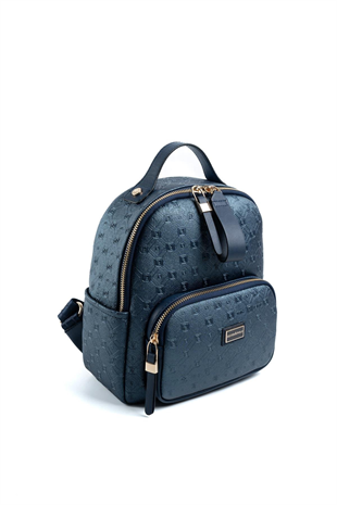 Silver & Polo SP1130 Kadın Sırt Çantası Logolu Lacivert-Lacivert