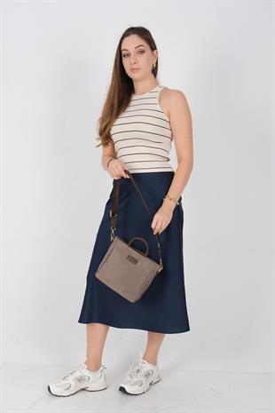 1225 Kadın El Çantası  Kum-Kahve