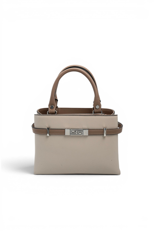 Silver Polo SP1149 Kadın El Çantası Düz Bej-Latte