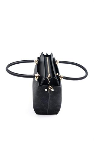 Silver & Polo SP826 Kadın El Çantası Monogram Siyah