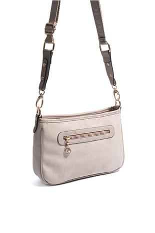 Silver Polo Bej - Kum Süet Kadın Çapraz Çanta SP1160