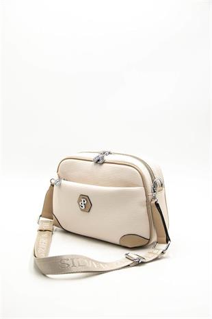 Silver & Polo SP1094 Kadın Çapraz Çanta Petek Bej-Ten