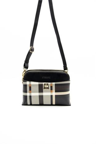 Silver & Polo SP623 Kadın Çapraz Çanta Ekose Siyah