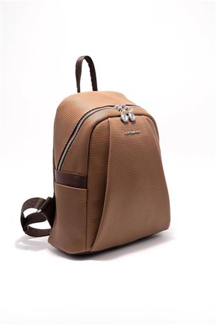 Silver & Polo SP926 Kadın Sırt Çantası Petek Karamel-Kahve