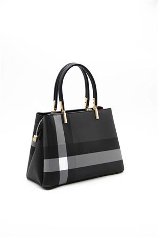 Silver & Polo SP1098 Kadın El Çantası Ekose Siyah