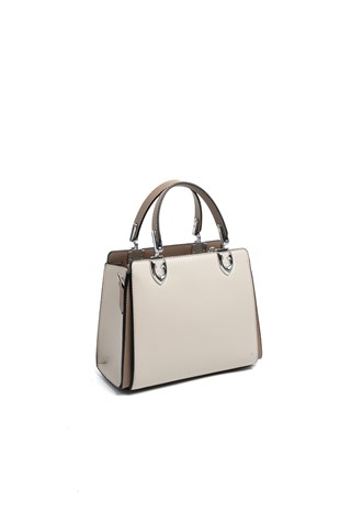 Silver & Polo SP1133 Kadın El Çantası Düz Bej-Latte