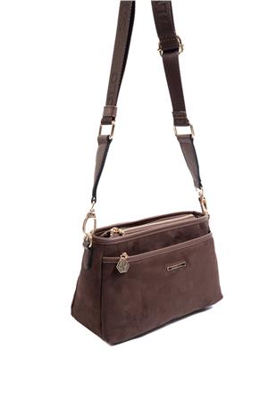 Silver & Polo SP1184 Kadın Çapraz Çanta Süet Kahve