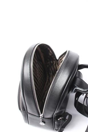 Silver & Polo SP945 Kadın Sırt Çantası Ekose Beyaz-Lacivert