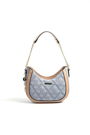 Silver Polo SP1168 Kadın Omuz Çantası Monogram Mavi-Ten