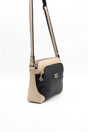 Silver & Polo SP364 Kadın Çapraz Çanta Logolu Siyah-S.Nut