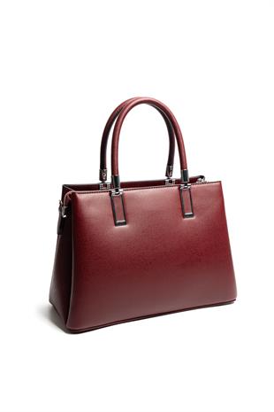 Silver & Polo SP1000 Kadın El Çantası Düz Bordo-Bordo