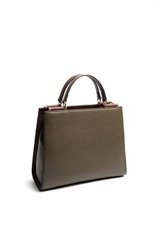 Silver & Polo SP1166 Kadın El Çantası Düz Zeytuni-Kahve