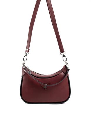 Silver Polo SP1180 Kadın Omuz Çantası Düz Bordo-Bordo-Siyah