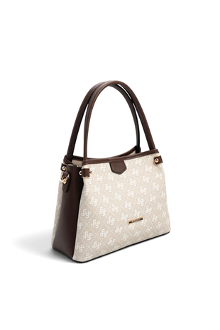 Silver Polo SP1254 Kadın El Çantası Monogram Taş-Kahve