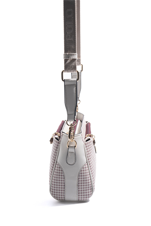 Silver & Polo SP1273 Kadın Çapraz Çanta King Desen Bordo-Kemik