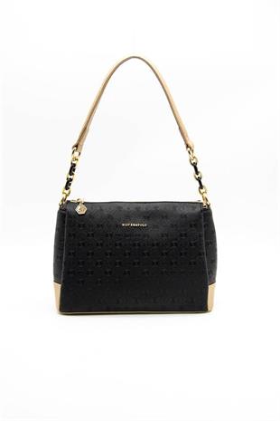 Silver & Polo SP910 Kadın Çapraz Çanta Logolu Siyah-S.Nut