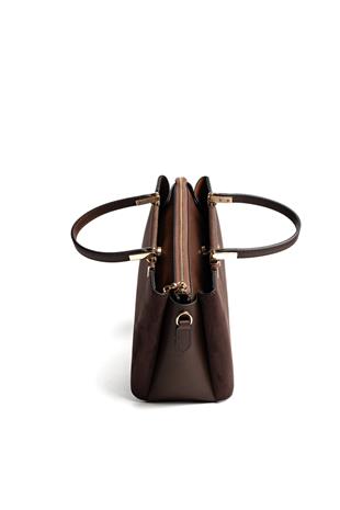 Silver & Polo SP913 Kadın El Çantası Süet Kahve-Kahve