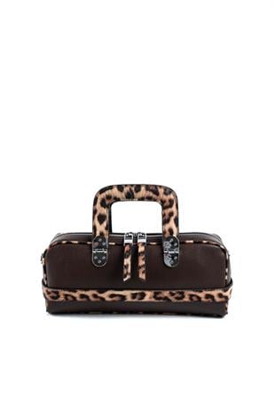 Silver & Polo Leopar Kahve SP1258 Kadın El Çantası