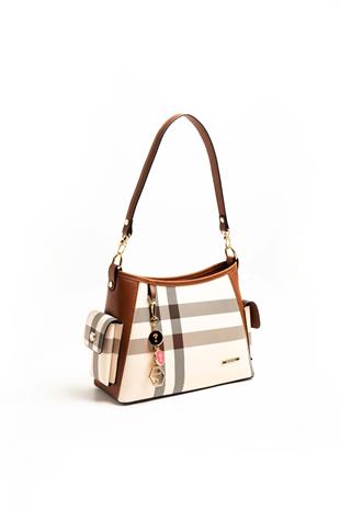 Silver & Polo Krem - Taba SP1183 Kadın Omuz Çantası