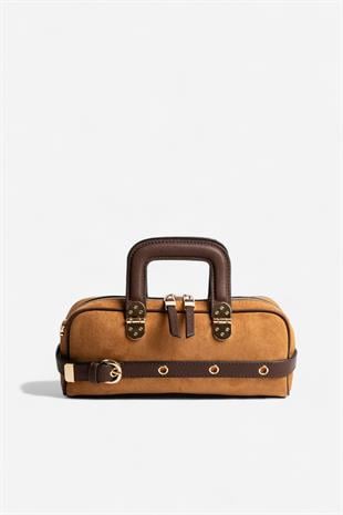 Silver & Polo SP1258 Kadın El Çantası Süet Taba-Kahve