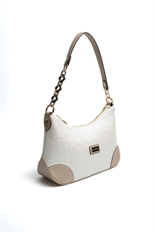Silver & Polo SP1277 Kadın Omuz Çantası Logolu Sedef-S.Nut
