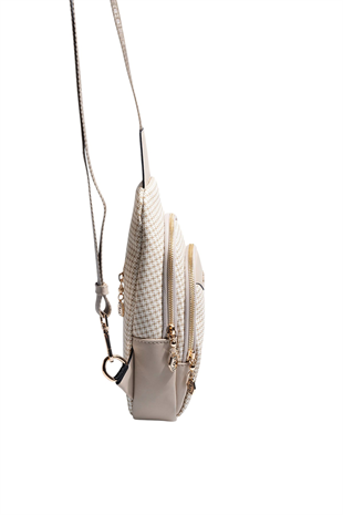 Silver & Polo SP959 Kadın Vücut Çantası King Desen Kum-Kum Beji