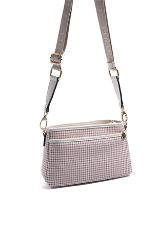 Silver & Polo SP1184 Kadın Çapraz Çanta King Desen Bordo-Kemik