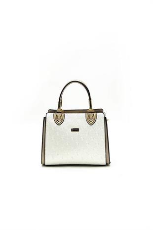Silver & Polo SP1133 Kadın El Çantası Logolu Sedef-S.Nut