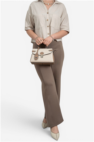Silver Polo SP1159 Kadın El Çantası Fashion Bej-Latte