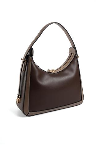 Silver & Polo SP1187 Kadın Omuz Çantası Düz Kahve-Vizon