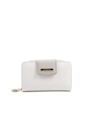 Silver & Polo SP1202 Kadın Cüzdan & Kartlık Logolu Beyaz-A.Gri