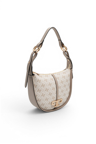 Silver Polo SP1270 Kadın Omuz Çantası Monogram Bej-Kum