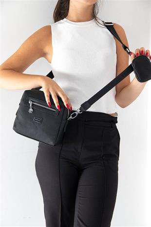 Silver & Polo SP1038 Kadın Çapraz Çanta Petek Siyah