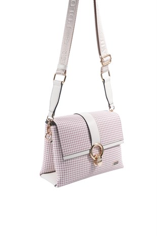 Silver & Polo SP1275 Kadın Çapraz Çanta King Desen Bordo-Kemik