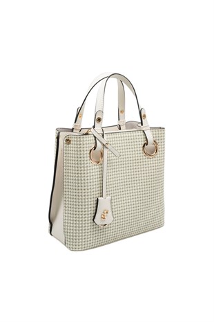 Silver & Polo SP975 Kadın El Çantası King Desen Yeşil-Kemik