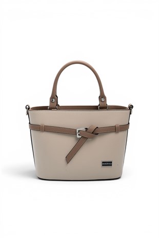 Silver Polo Bej - Latte Düz Kadın El Çantası SP1283