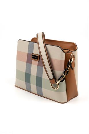 Silver & Polo Krem - A.Taba SP937 Kadın Omuz Çantası