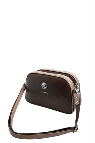 Silver & Polo SP745 Kadın Çapraz Çanta Düz Kahve-Latte