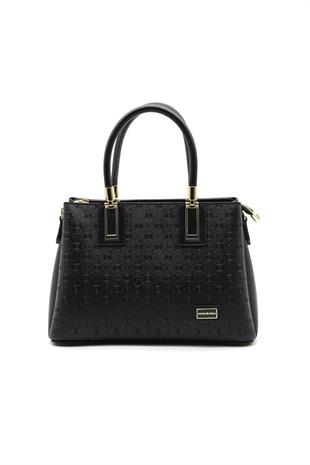 Silver & Polo SP1000 Kadın El Çantası Logolu Siyah-Siyah