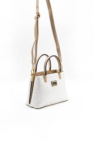 Silver & Polo SP987 Kadın El Çantası Logolu Sedef-S.Nut