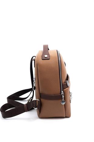Silver & Polo SP1061 Kadın Sırt Çantası Petek Karamel-Kahve