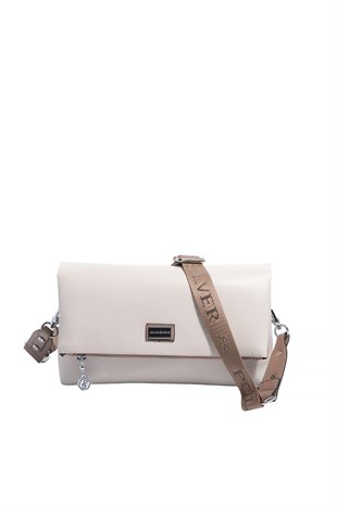 Silver & Polo SP1278 Kadın Çapraz Çanta Düz Bej-Latte