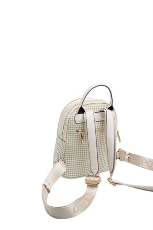 Silver & Polo SP983 Kadın Sırt Çantası King Desen Yeşil-Kemik