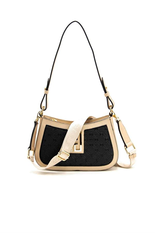 Silver & Polo SP1132 Kadın Çapraz Çanta Logolu Siyah-S.Nut