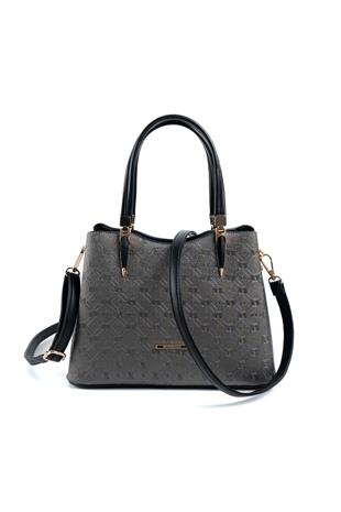 Silver & Polo Platin - Siyah SP1205 Kadın El Çantası
