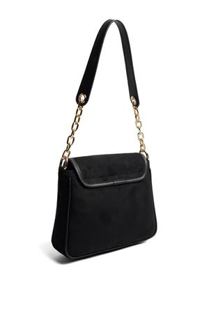 Silver & Polo SP1147 Kadın Omuz Çantası Süet Siyah-Siyah