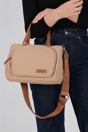 Silver Polo SP1227 Kadın Omuz Çantası Saten Nut-Taba