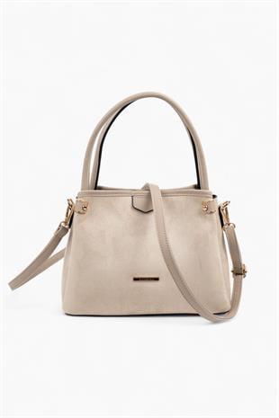 Silver & Polo SP1254 Kadın El Çantası Süet Bej-Kum