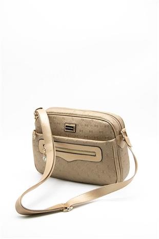 Silver & Polo SP491 Kadın Çapraz Çanta Logolu Bronz-S.Nut