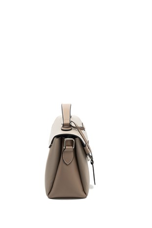 Silver & Polo SP1159 Kadın El Çantası Düz Koyu Bej-Latte